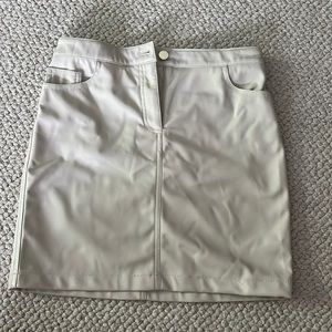 Faux leather off-white skirt